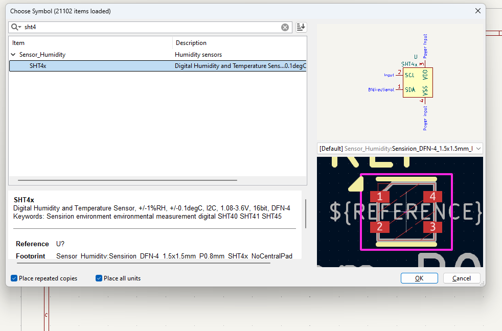 SHT4x in KiCad library